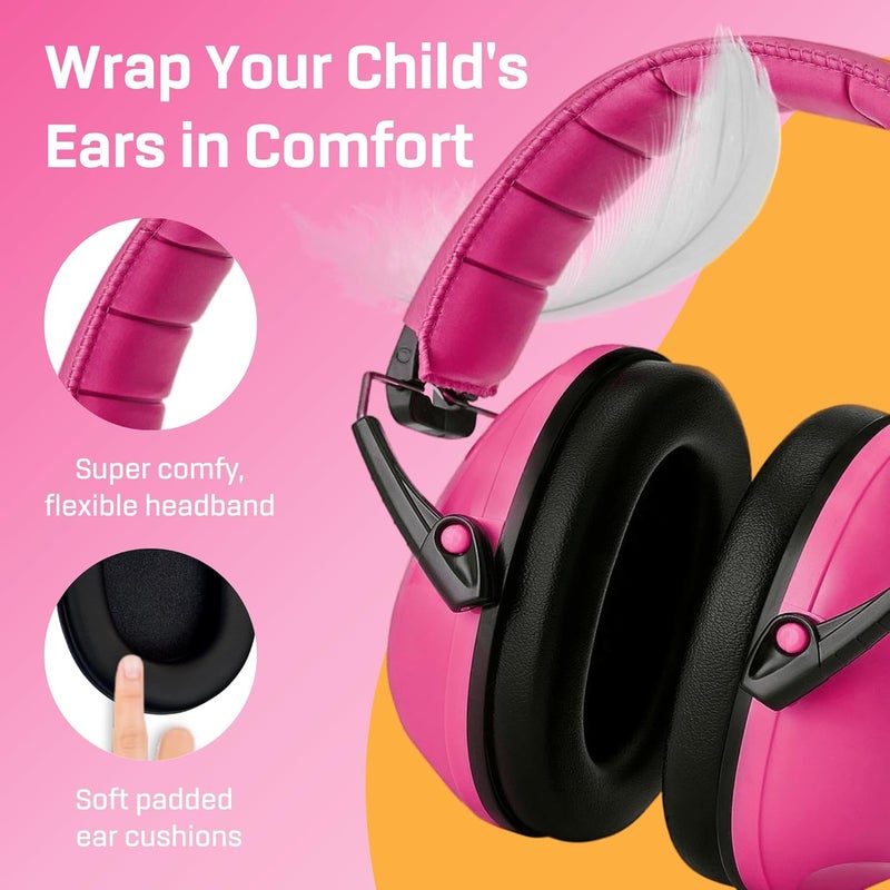 Vanderfields Hearing Protection Ear Muffs - Over 33 dB (2K Hz) Broad Noise Cancelling Sound Reduction Earmuffs for Kids 3-12 - Image 4